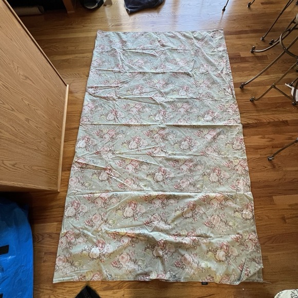 Ralph Lauren Charlotte IV Green Floral Flowers Shabby Queen Flat Sheet Cottage - Picture 7 of 10